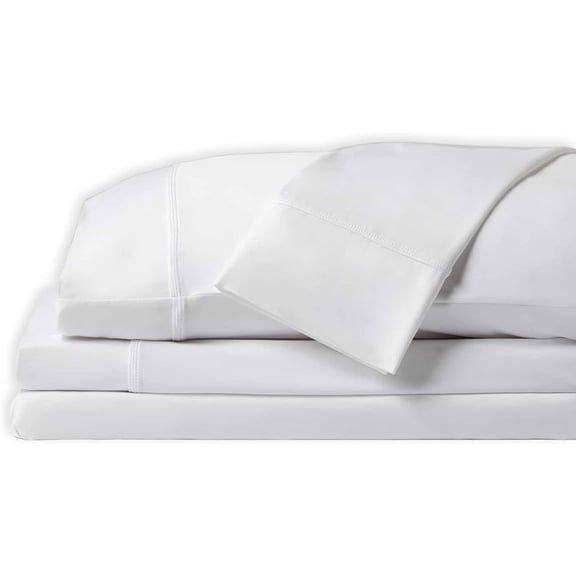 SHEEX - Original Performance Sheets Set (Split King) Bright White - Cooling Sheets - Moisture Wicking - 1 Flat Cooling Sheet, 1 Fitted Cooling Sheet, 2 King Pillow Covers - Wrinkle Free - Sleep Aid