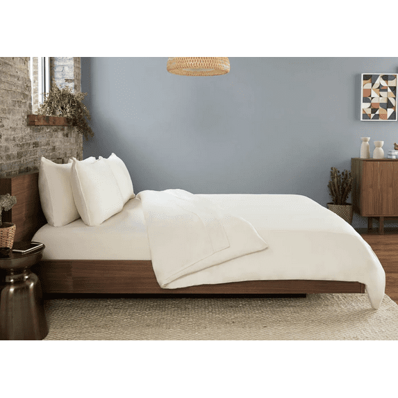 SHEEX Reversible Performance Sheet Set with 1 Pillowcase, Stay Cool and Cozy, Ivory, Twin