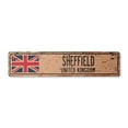 thumbnail image 1 of SHEFFIELD UNITED KINGDOM Vintage Aluminum Street Sign British Britons Brits flag city rustic metal tin gift | Indoor/Outdoor | 24" Wide, 1 of 4