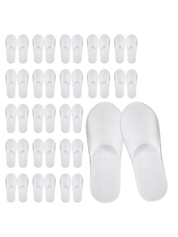 SHEIGUANNI 20 Pairs Spa Slippers Flip Flops Disposable Slippers for Hotel Guests Women Men Closed Toe Super Comfort White