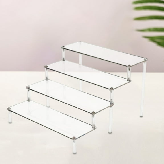 SHEIGUANNI Acrylic Riser,Clear Display Risers Stand Perfume Organizer Acrylic Shelves 4 Tiered Cupcake Shelf for Figures Food Desserts Holder Collection Cosmetic Vendor Product