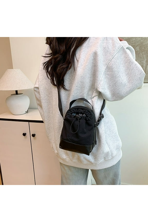 Canvas Crossbody Bag for Women - Lightweight Travel Shoulder Bag with Adjustable Strap, Black