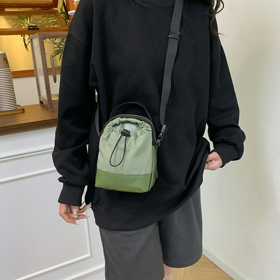 SHEIGUANNI Canvas Crossbody Bag for Women - Lightweight Travel Shoulder Bag with Adjustable Strap, Green