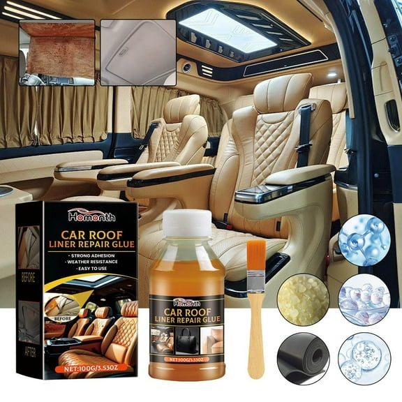 SHEIGUANNI Car Roof Liner Repair Adhesive - High-Temperature Resistant, Fast-Drying, Eco-Friendly Strong Bond Glue for Automotive Fabric, Leather & Interior-450ml