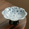 thumbnail image 1 of SHEIGUANNI Chinese Blue White Ceramic Fruit Plate - Hand-Painted Floral Design, High Footed Tray for Tea Party, Snacks, Home Decor,5.9x5.9x2.55in, 1 of 6
