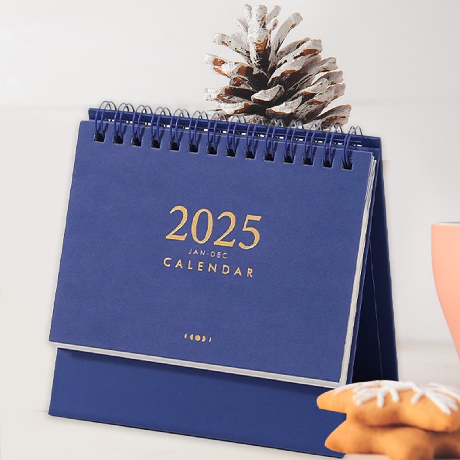 Desk Calendar 2025 Small Table Calendar 7.6x4.7 Inch Academic Year Desktop Standing Flip Calendar Running New Year 2025 For School Office Home