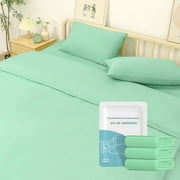 SHEIGUANNI Disposable Bed Sheets for Hotel & Travel - Double Bedding Set with Breathable Non-Woven Fabric, Hygienic Sleep Protection, 70.87x90.55Inch, 250g, Green