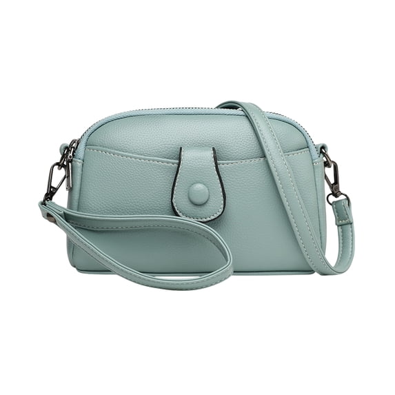 SHEIGUANNI Genuine Leather Crossbody Bags for Women Trendy, Leather Cell Phone Bag for Women, Fashion Small Shoulder Purse-Blue