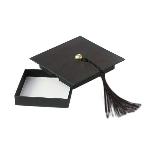 SHEIGUANNI Graduation Gift Box with Tassel for Her Class of 2025 Graduation Hat Cap Box Gift Wrapping Grad Keepsake Memory Home Decor Black Box for College Graduate High School Party Favor Supply