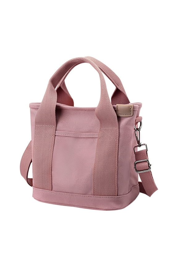Large Capacity Canvas Tote Bag with Removable Shoulder Strap - Multi-Pocket Organizer Handbag for Women, Travel, Work, School, Daily Use,Work Tote Bag-Pink