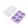 thumbnail image 1 of SHEIGUANNI Large Ice Ball Maker with Lid, 6 Ice Balls - BPA Free, Easy To Fill Round Silicone Ice Tray, Perfect Spheres Craft Ice Maker for Whiskey, Cocktails, Gifting - Purple, 1 of 5