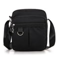 thumbnail image 1 of SHEIGUANNI Lightweight Nylon Cloth Crossbody Bag for Women, Portable Multi Compartment Casual Shoulder Bag, for Travel or Sports-Black, 1 of 5