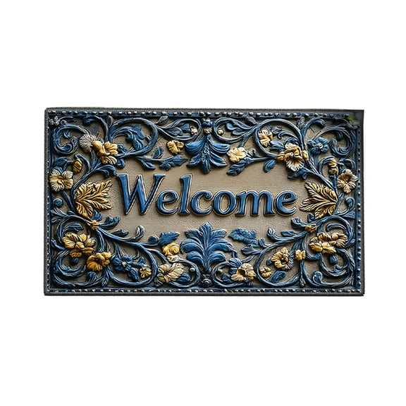 SHEIGUANNI Retro Door Mat, 32 x 47 Inch Welcome Doormat Decorative Home Floor Mat, Non Slip Rubber Back and Strong Water Absorption for Outdoor Indoor Entrance Decor