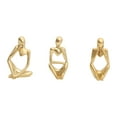 thumbnail image 1 of SHEIGUANNI Thinker Statue Home Decor Set of 3, Resin Abstract Thinker Sculpture Figurines Shelf Decor Accents for Living Room, Office, Bookshelf, Desktop-Gold, 1 of 6