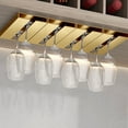 thumbnail image 1 of SHEIGUANNI Wine Glass Holder, Plastic Under Shelf Cabinet Wine Glass Rack,Storage and Drying Rack for Stemware Glassware, Wine Glass Hanger for Kitchen,Bar and Restauran-Gold, 1 of 8
