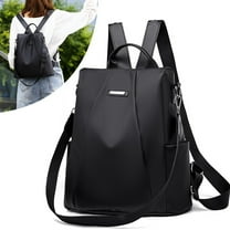SHEIGUANNI Women's Oxford Cloth Backpack - Water-Resistant Lightweight Design, Anti-Theft Zipper & Adjustable Straps for Travel, Work & Daily Use-Black