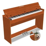 SHEIRIN Digital Piano 88 Key Weighted Stand Cover Hammer Action Electric Keyboard Pedal Full Size Professional Musical Beginners Adults Instrument MIDI SR-CH80(White)