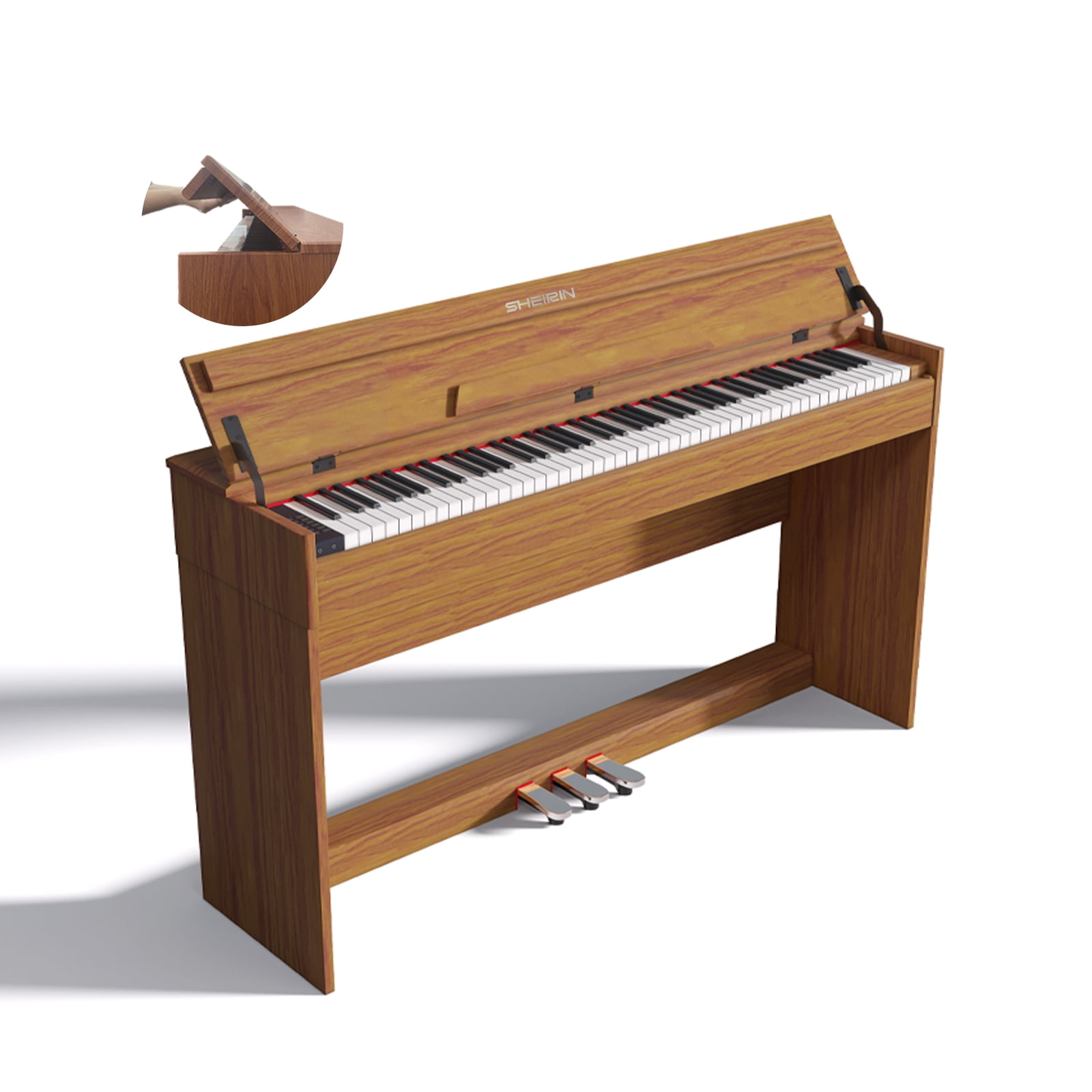 SHEIRIN Digital Piano 88 Key Weighted Stand Cover Hammer Action Electric Keyboard Pedal Full