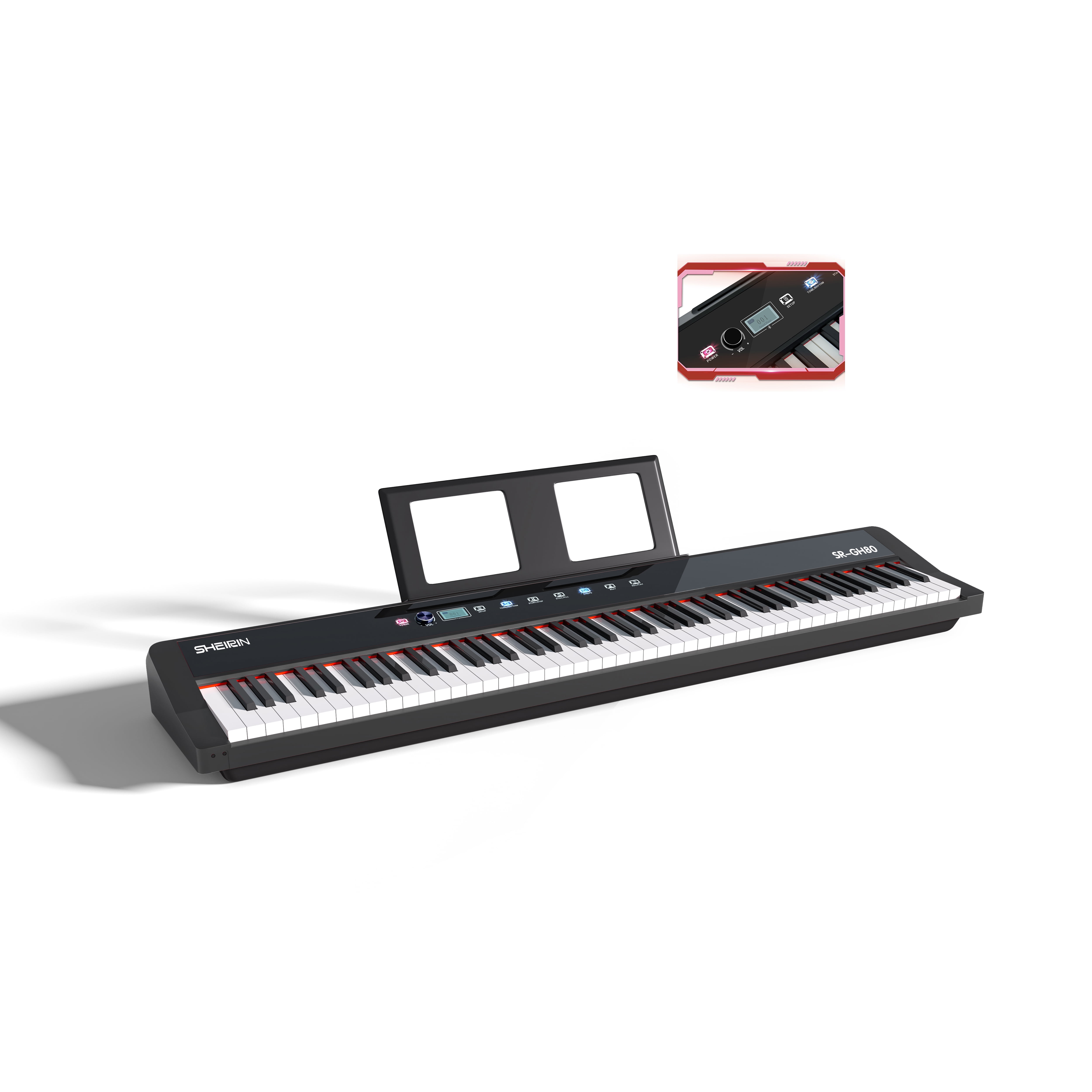 SHEIRIN digital piano 88 keys weighted keyboard touch screen electric