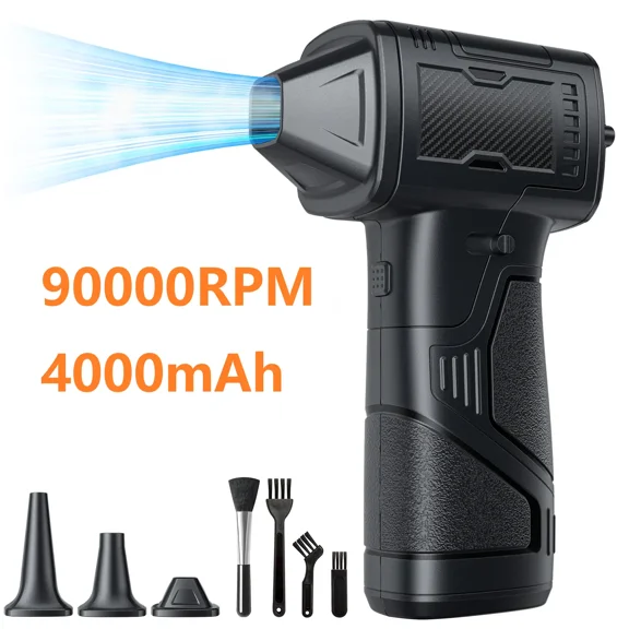 SHEKAR Electric Air Duster, Compressed Air Blower Gun, Adjustable Gears, Rechargeable Cordless, Mini Turbo Jet Fan for Keyboard, PC, Car, Home & Outdoor Cleaning Powerful Portable