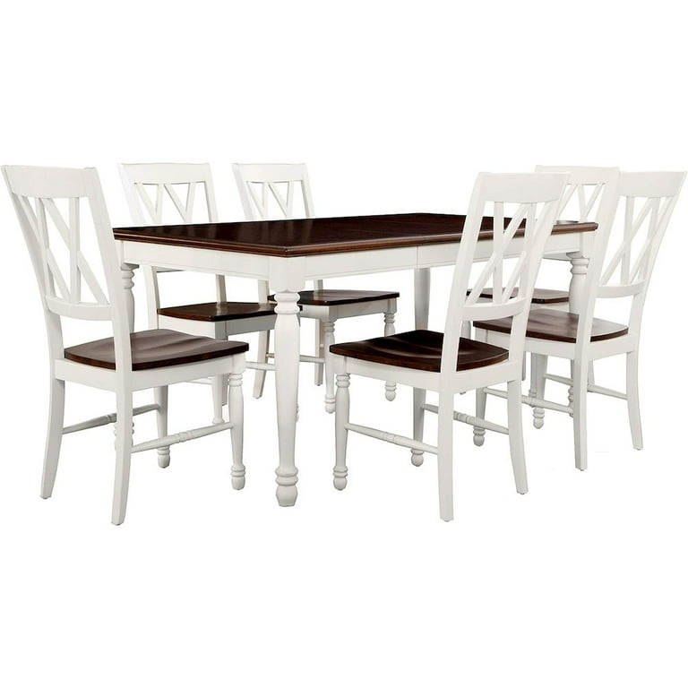 Crosley Shelby Rustic 7-Piece Expandable Dining Set in White