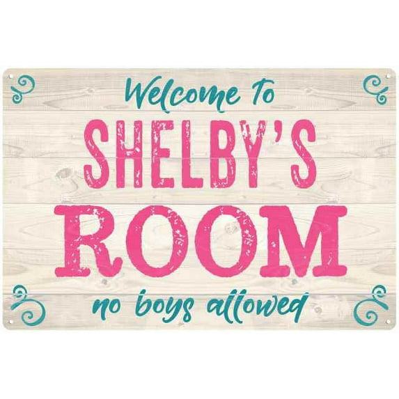 SHELBY'S Room Kids Bedroom Sign Gift 8x12 Metal Sign 108120089372