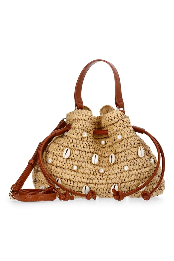 Women's Shell Bucket Bag, Natural