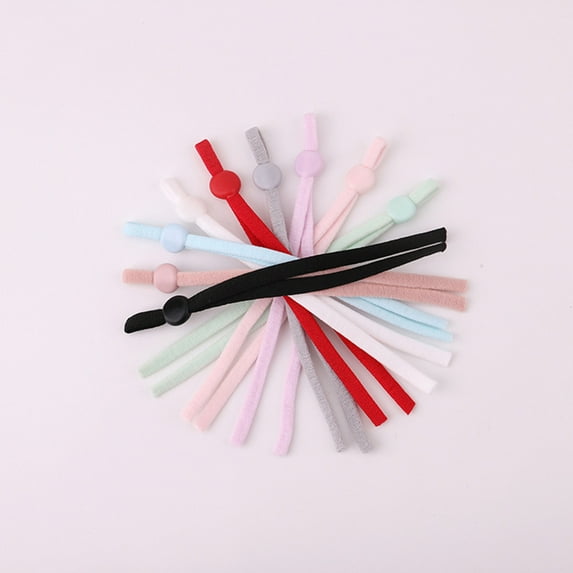 SHELLTON 100 Pcs Elastic String, 0.2 Inch (5mm) Elastic Bands Cords for Sewing with Adjustable Buckle Adult Kids, Stretchy Face Cover Earloop for DIY Mas-k Supplies(Random color)