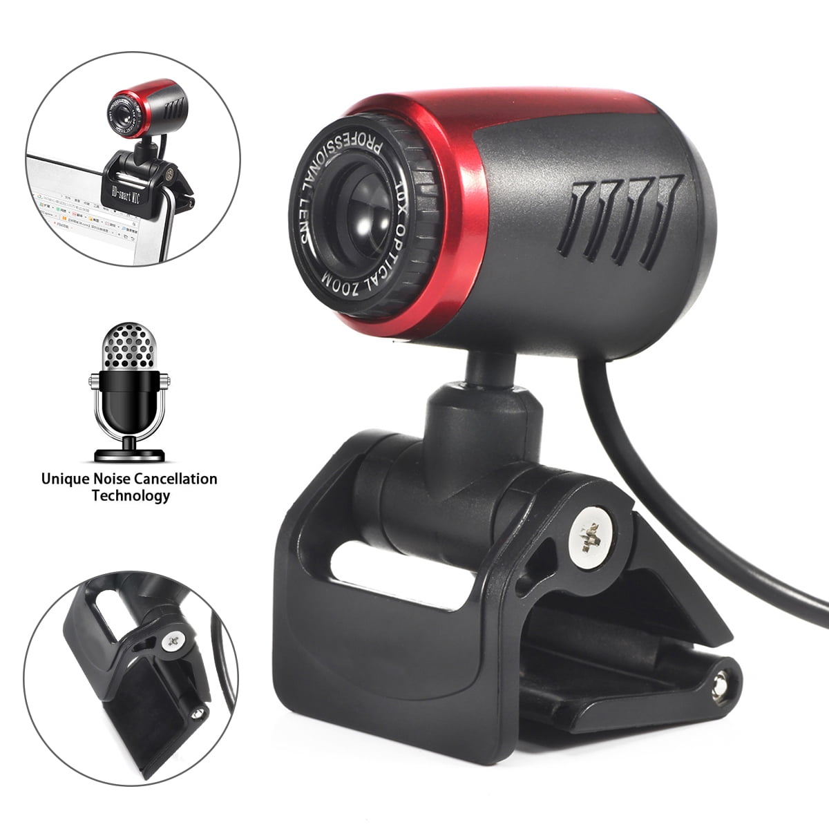 SHELLTON 1080P Webcam with Ring Light and Privacy Cover, Auto-Focus, Plug and Play, Web Camera for Online Learning, Zoom Meeting Skype Teams, PC Mac Laptop