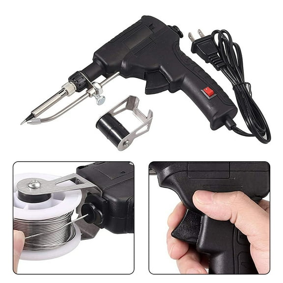 SHELLTON 110V 60W Electric Soldering Gun Automatic Hand-held Solder Iron Kit Welding Tool -Temperature Gun Solder Tool for Circuit Board, Home DIY, Electronic Repair(Black)