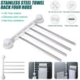 thumbnail image 1 of SHELLTON 180°Wall Mounted Towel Bar, Swivel Towel Rack SUS304 Stainless Steel Towel Bar 4-Arm Towel Hanger Space Saving Towel Racks,No Drill Towel Rack for Bathroom, Kitchen, 1 of 7