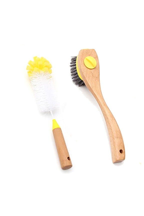 2 PCS Sponge Head Brush and Long Handle Detachable Brush Milk Bottle Tea Cup Glass Cleaning Brush