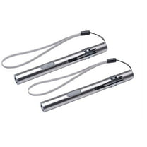 SHELLTON 2 Pcs Stainless Steel Flashlight USB Rechargeable 1000 Lumens LED Handy Torch Pen Light