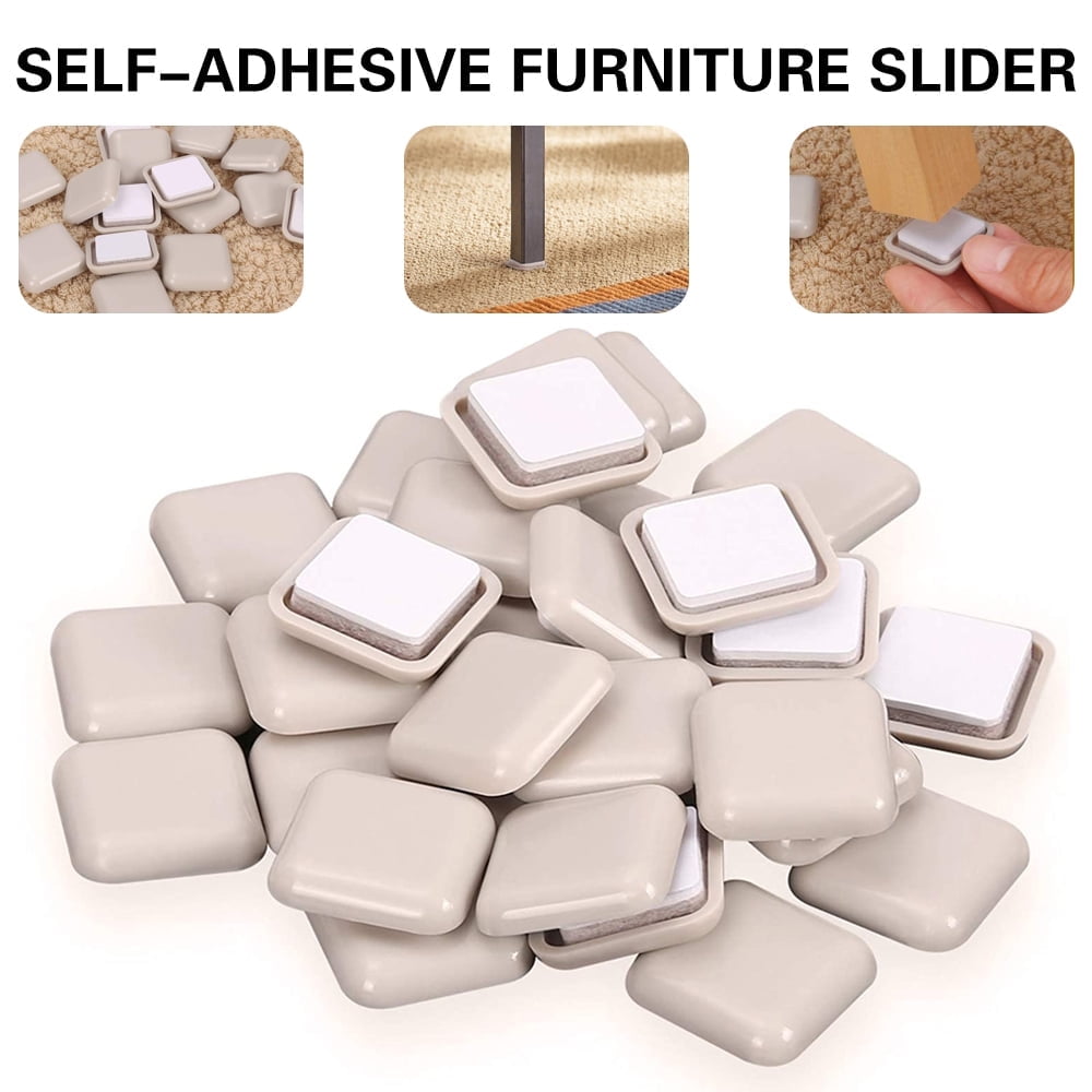 12Pcs Furniture Sliding Pads Noise Reduction Self Adhesive Mat Easy