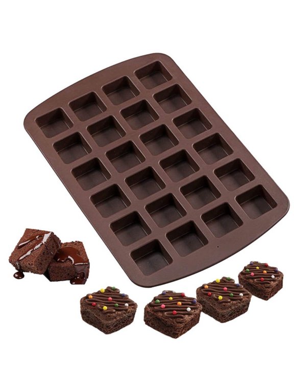 24-Cavity Square Silicone Mold, Candy Chocolate Mousse Cake Baking Mold Dessert Molds for Soap,Ice cream,Truffle