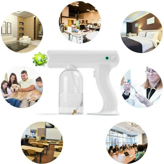 SHELLTON 28oz Disinfectant Mist Gun, Handheld Cordless Rechargeable Nano Atomizer,White