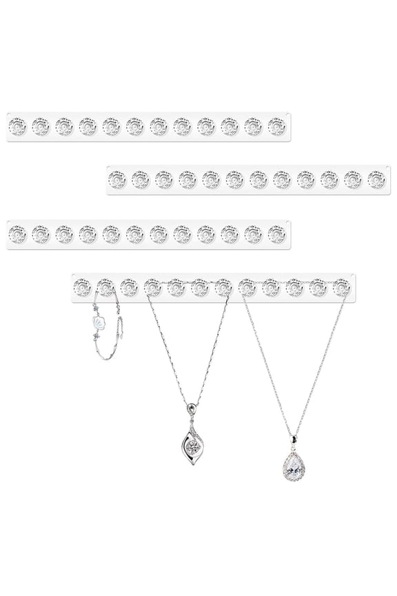 2Pcs Acrylic Necklace Holder,12 Diamond Shape Hooks Necklaces Jewelry Hangers