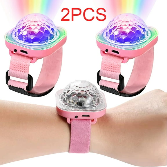 SHELLTON 2Pcs Disco Light, Star Projector Light, Party Ball Lights, Disco Watch for Kids, Mini LED Night Light with Color Changing