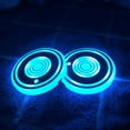 thumbnail image 1 of SHELLTON 2pcs LED Car Cup Holder Lights, Blue Color Changing USB Charging Mat, Luminescent Cup Pad, LED Interior Atmosphere Lamp for Car, 1 of 6