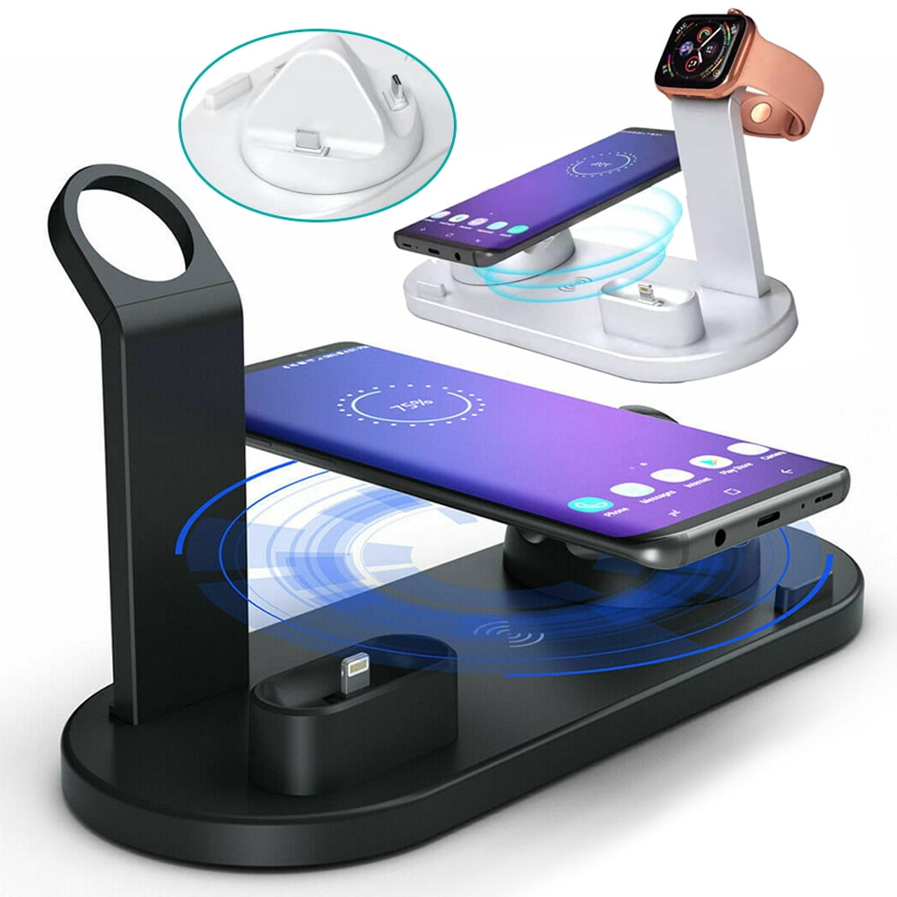SHELLTON 3 in 1 Wireless Charger, Charging Station for Apple Watch(Need Original Charger), AirPods Pro/2, Wireless Charging Stand for iPhone 12 Pro Max/11 Pro Max/X/XS/XR and All Qi-Enabled Phones