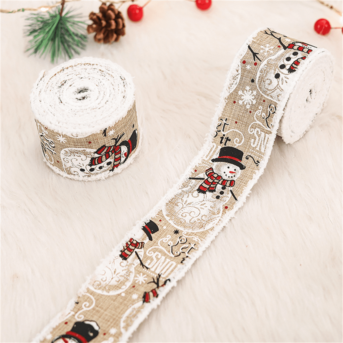 Snowflake Ribbon Pattern SHELLTON 3 Rolls Christmas Ribbons, Christmas Tree Truck Snowman ...