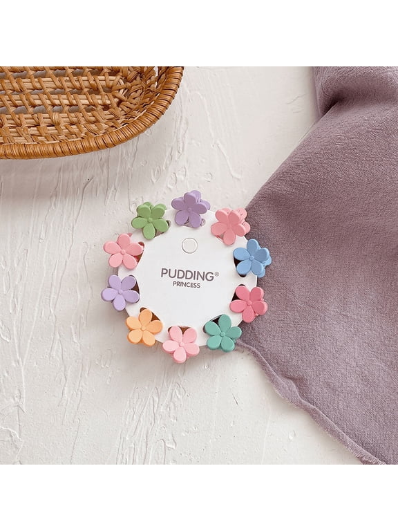 30Pcs Child Girls Cute Flower Mini Side Hair Claws Grab Plastic Sweet Candy Color Cute Hairpin Clips Barrettes (10Pcs flowers shape +10Pcs crowns shape + 10Pcs bows shape)