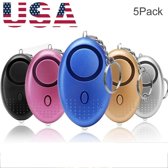 SHELLTON 5 Pack Safe Sound Personal Alarm Keychain LED Light 140DB Emergency Self defense