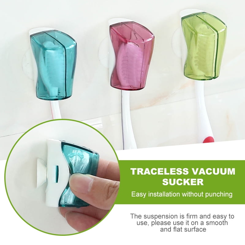 SHELLTON 6 Pack Travel Toothbrush Head Covers with Suction Cup