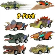 SHELLTON Dinosaur Toys for 2-10 Year Old Boys-Toy Cars Kids Boys Toys Age 2 3 4 5 6 +boy Toys Mini Animals Figures for Boys Toddler 6 Pack Pull Back Cars Dinosaurs Party Favor Gifts for Boys 2-10 Age