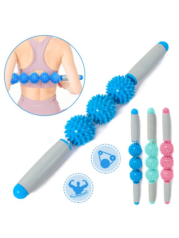 Fascia Muscle Roller - Cellulite Massager - Fascia Roller for Cellulite and Sore Muscles - Neck, Leg, Back, Body Roller Deep Tissue Massage Stick Tools - 3 Balls Size Version