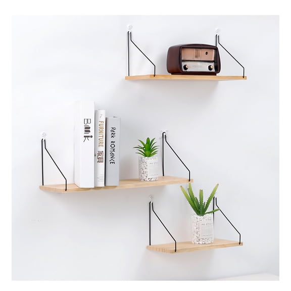 SHELLTON Floating Shelves Wall Mounted Wood Wall Shelves for Bedroom Living Room Bathroom Kitchen