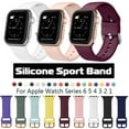 thumbnail image 1 of SHELLTON For Apple Watch Series 1/2/3/4/5/6 38mm/40mm/42mm/44mm Silicone Sport Replacement Watch Band Strap, 1 of 7