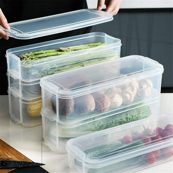 SHELLTON Fridge Organizer, Food Storage Container, 6L 3Tiers Stackable Kitchen Fridge Drawer Organizer Storage Container, Heat Resistance And Cold Resistance Bpa-Free Pp Material (3 Tiers)