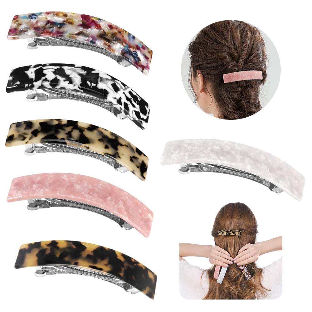 SHELLTON Hair Barrettes for Women Ladies 6 Pack Elegant French Design ...